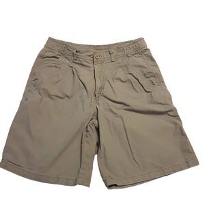 Khaki Gorpcore Shorts Pockets Elastic Waist Hiking by Pause Vintage 90s 80s y2k